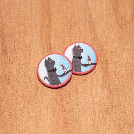 Cat Waiter 1” pin